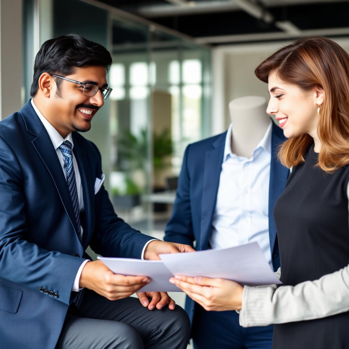 Financial advisor helping a customer