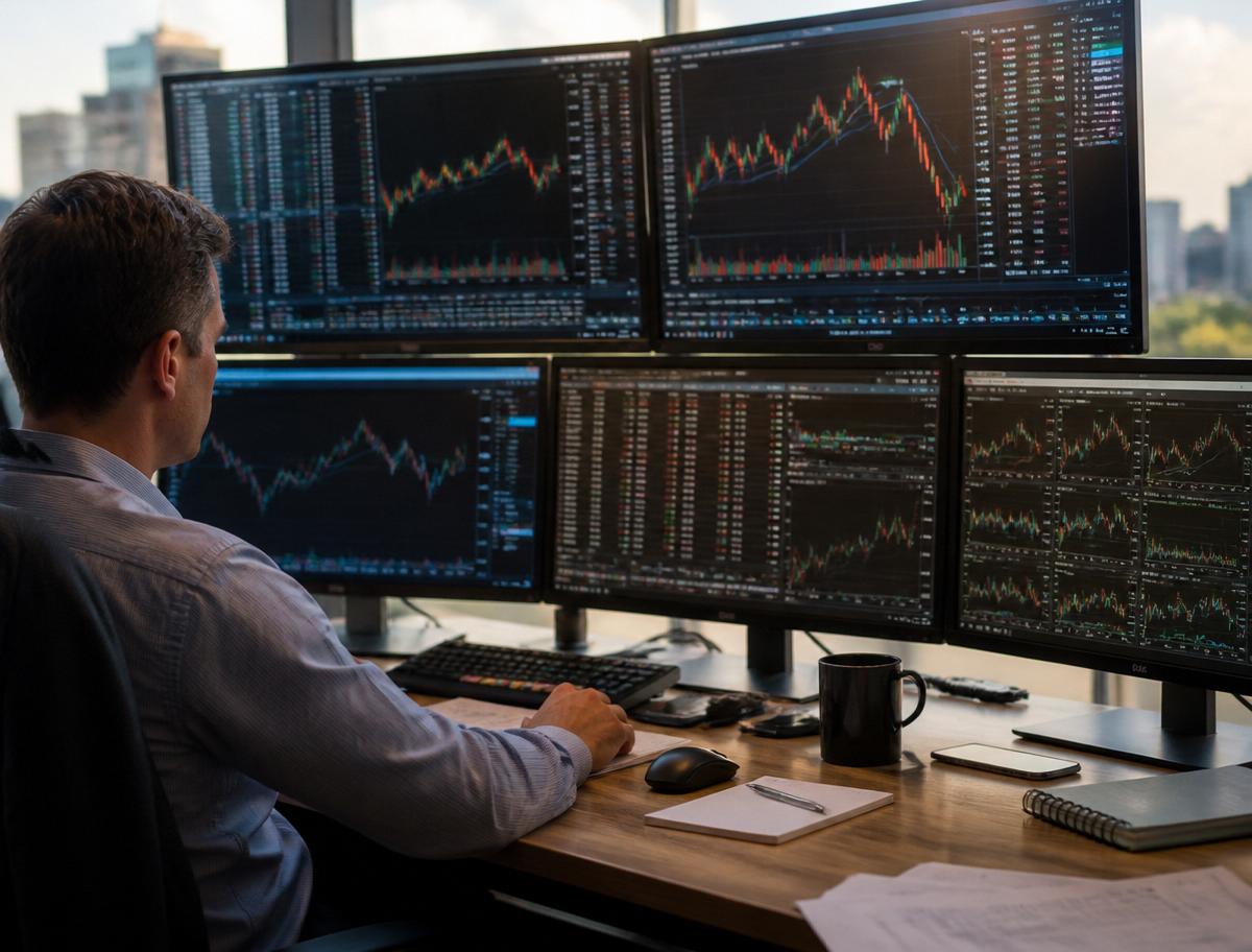 Live stock market charts on trading terminal